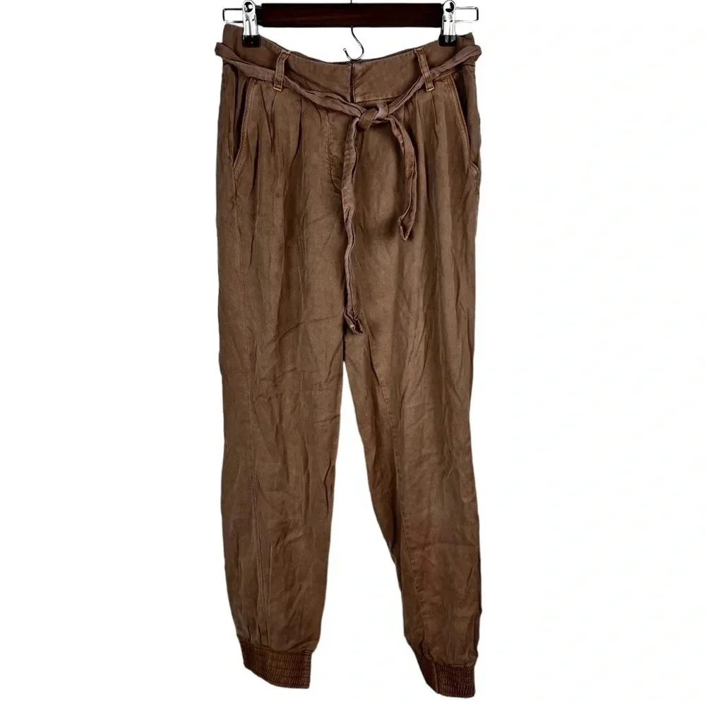 Wilfred • Tan Tie Waist Paperbag Trouser Pants